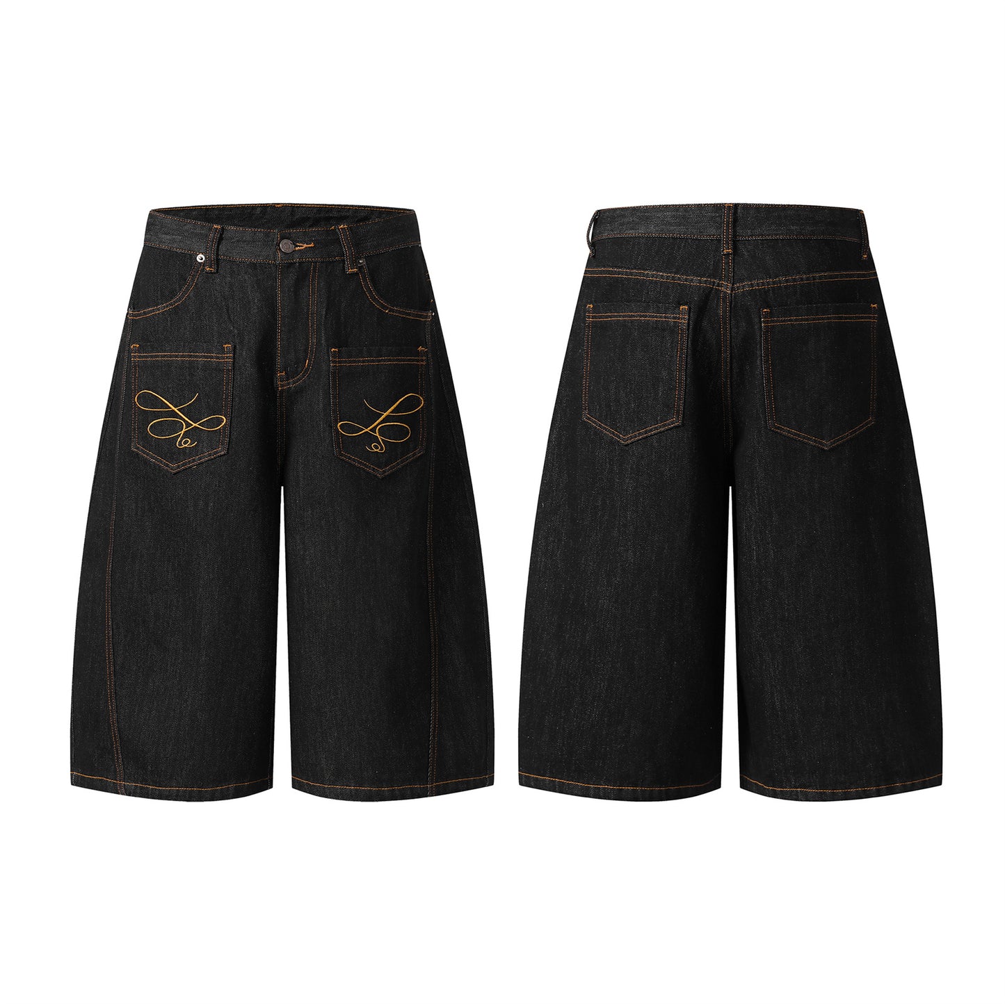 MilkMan Embroidered Denim Shorts