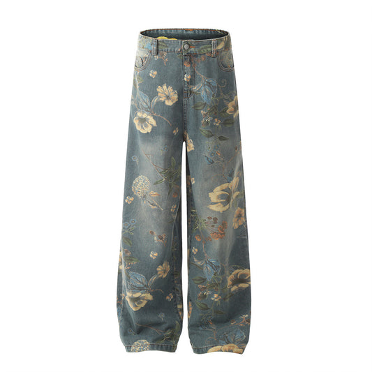 MilkMan Floral Wide Jeans