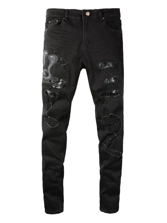 MilkMan Embroidered Slim Jeans
