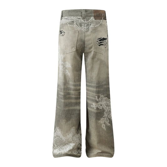 MilkMan Ripped Print Jeans