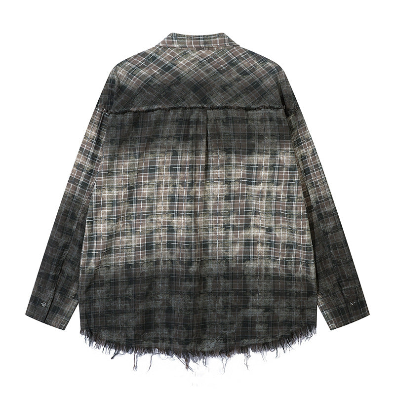 MilkMan Fringe Plaid Overshirt