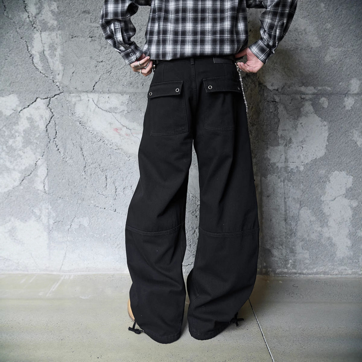 MilkMan Wide-Leg Ripped Jeans