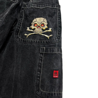 Embroidered Baggy Jeans