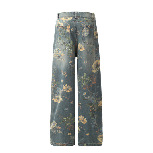 MilkMan Floral Wide Jeans