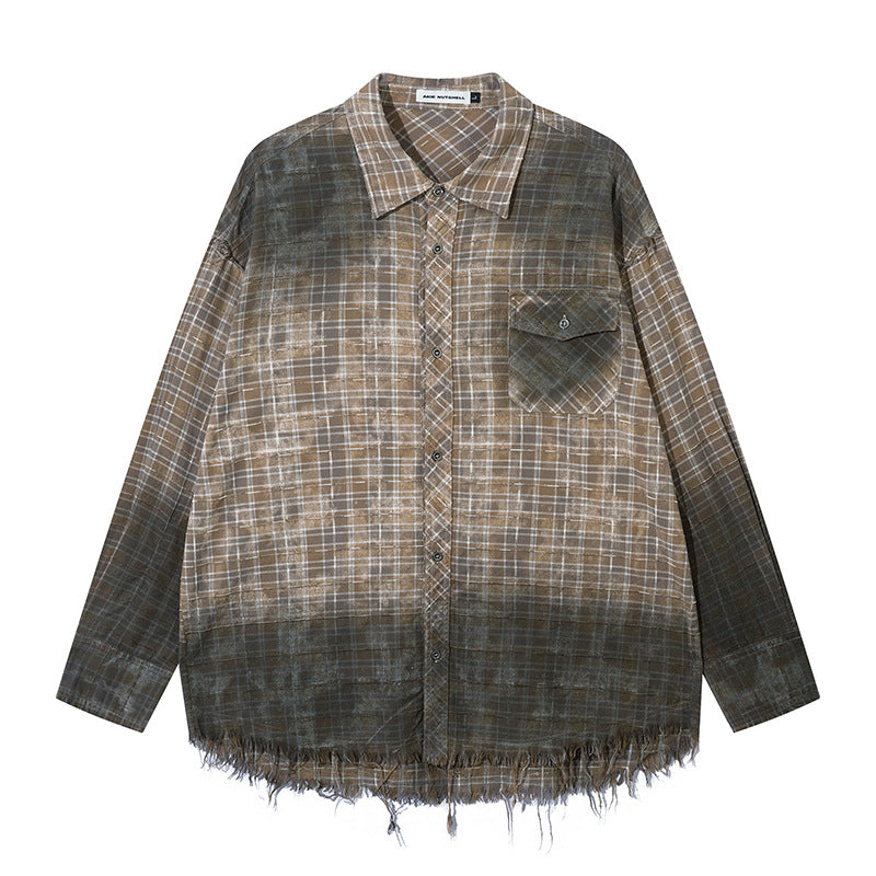 MilkMan Fringe Plaid Overshirt