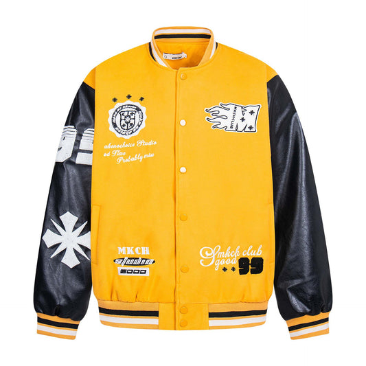 MilkMan Embroidered PU Jacket