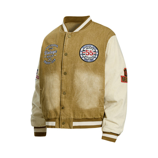 MilkMan Distressed Letter Jacket
