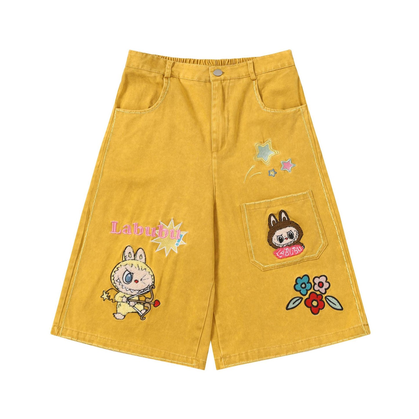 MilkMan Embroidered Denim Shorts