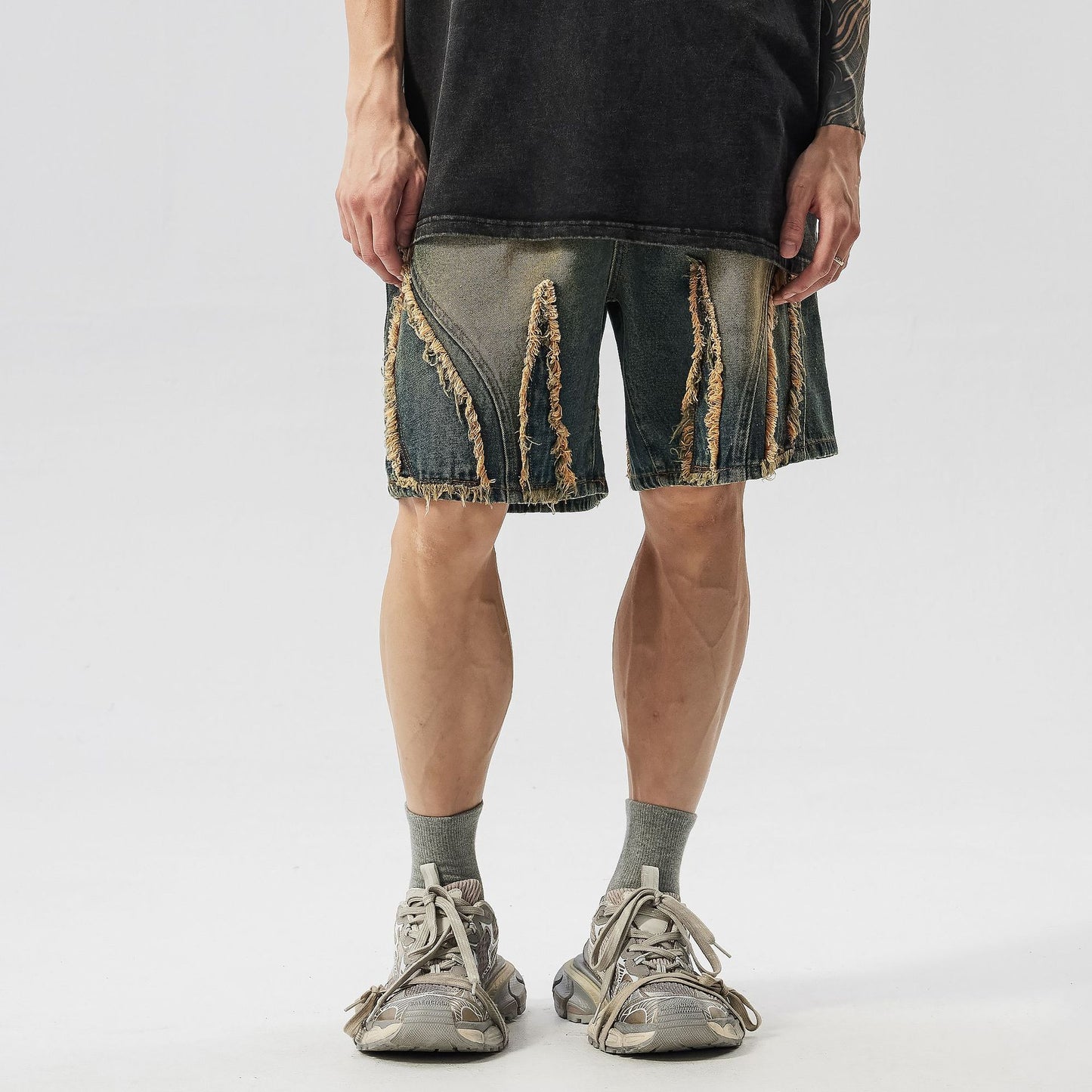 MilkMan Washed Fringe Shorts
