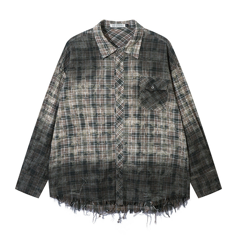 MilkMan Fringe Plaid Overshirt