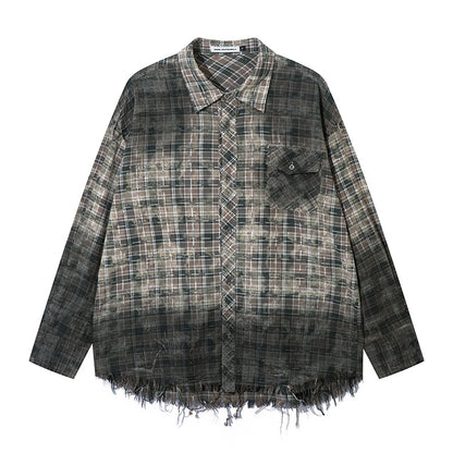MilkMan Fringe Plaid Overshirt