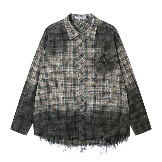 MilkMan Fringe Plaid Overshirt