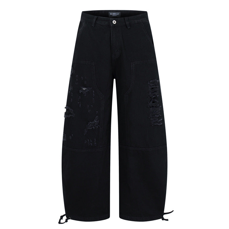 MilkMan Wide-Leg Ripped Jeans