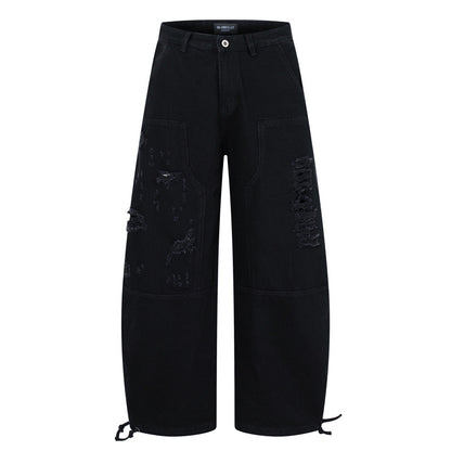 MilkMan Wide-Leg Ripped Jeans