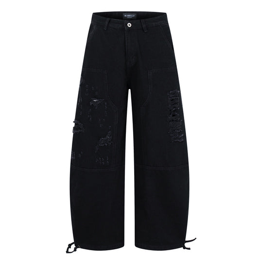 MilkMan Wide-Leg Ripped Jeans