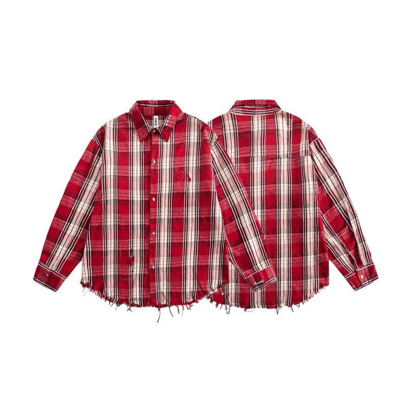MilkMan Dawn Red Plaid Shirt