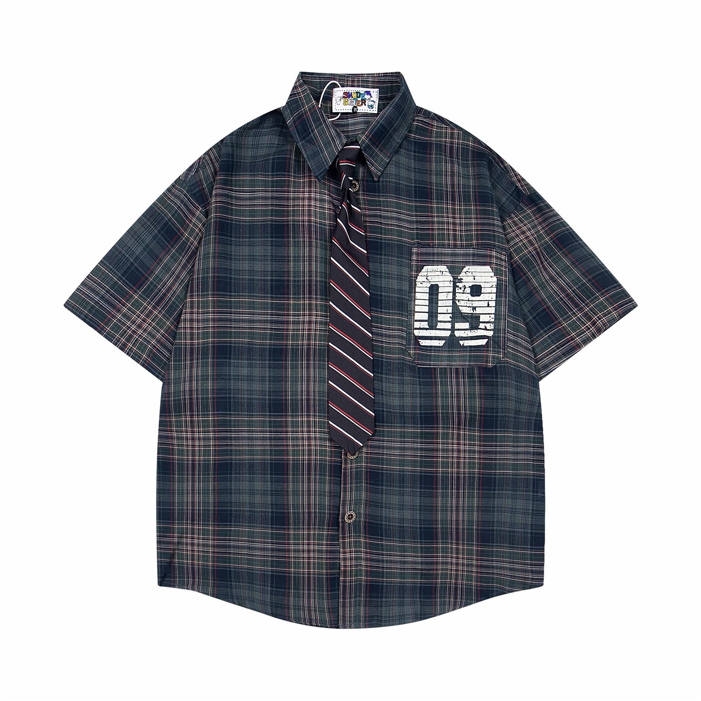MilkMan Plaid Tie Shirt