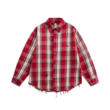 MilkMan Dawn Red Plaid Shirt