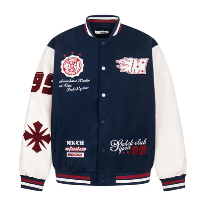 MilkMan Embroidered PU Jacket