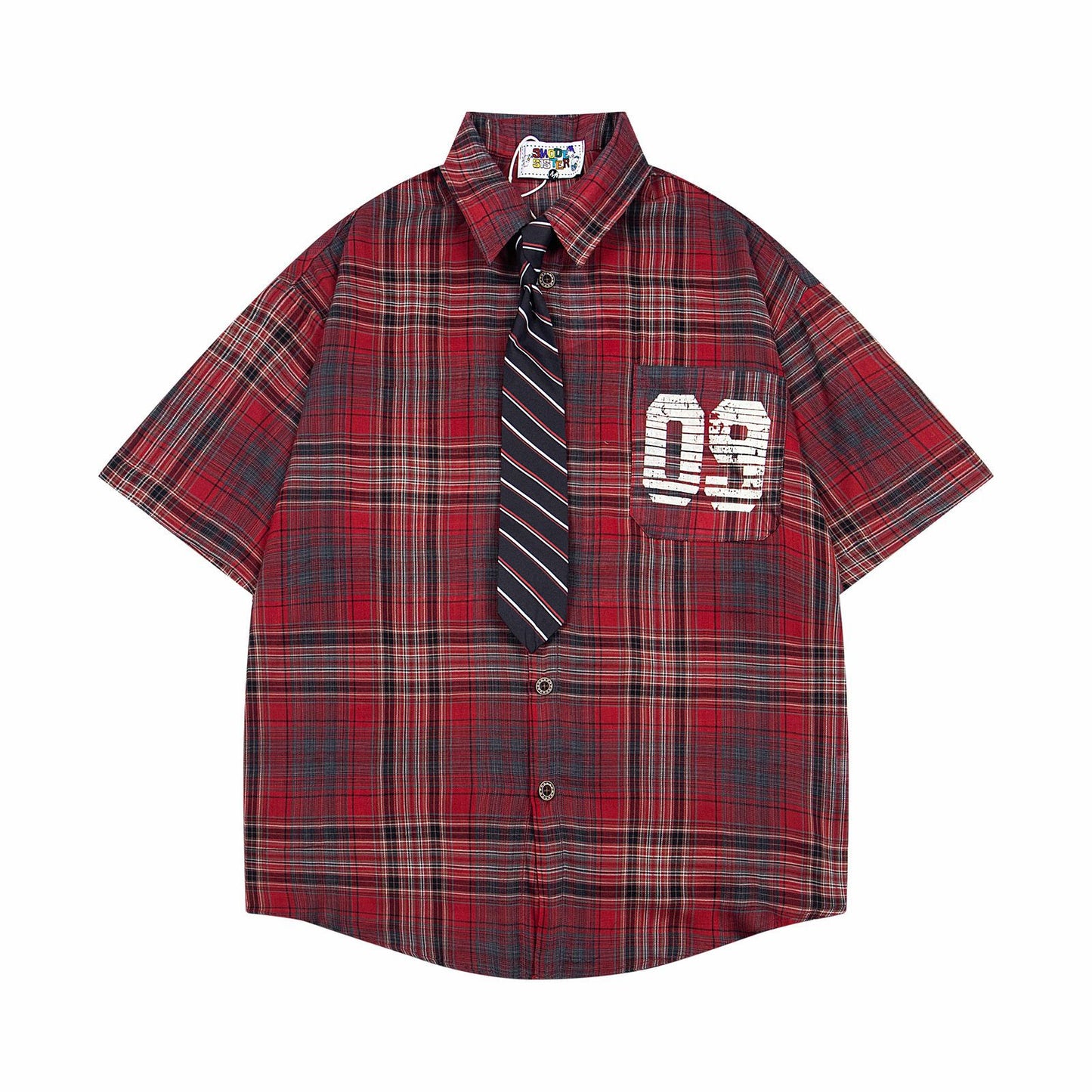 MilkMan Plaid Tie Shirt
