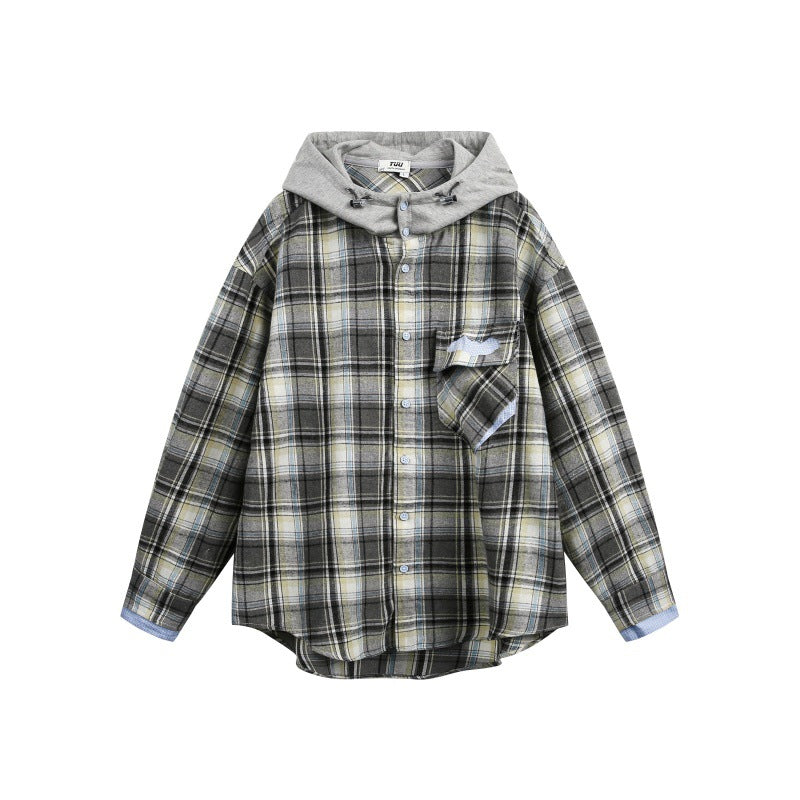 MilkMan Plaid Layer Hoodie