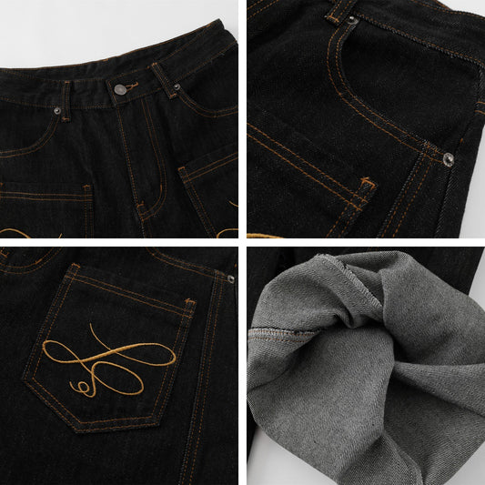 MilkMan Embroidered Denim Shorts