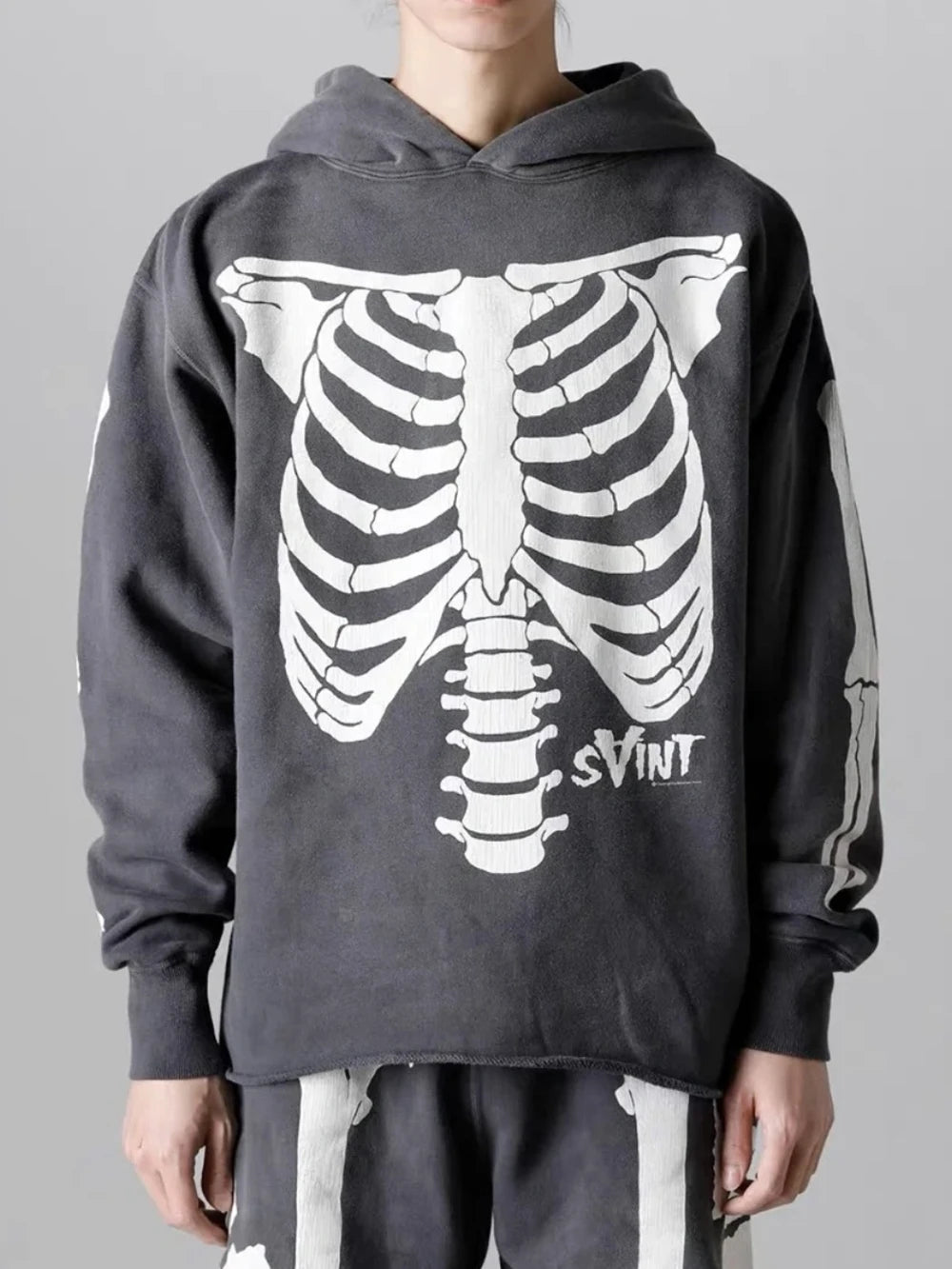 MilkMan Bold Skeleton Print Hooded Sweatshirt