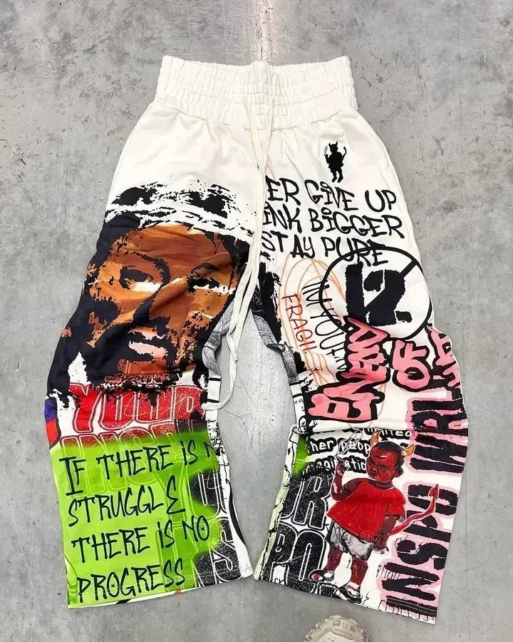 MilkMan Y2K Gothic Hip-Hop Letter Patch Jogger Pants