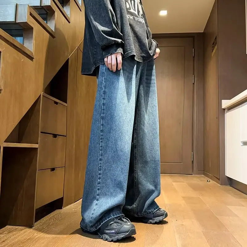 Washed Old Jeans Pants Loose Fit