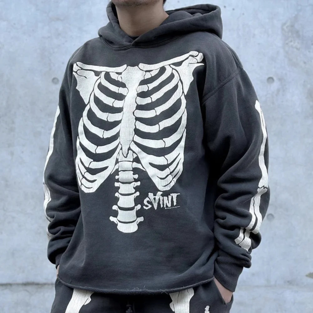 MilkMan Bold Skeleton Print Hooded Sweatshirt