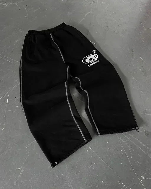 MilkMan Y2K Gothic Hip-Hop Letter Patch Jogger Pants