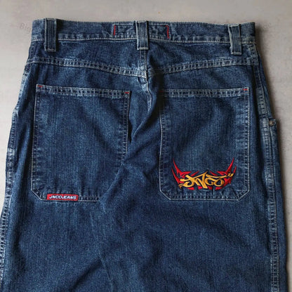 JNCO Baggy Jeans Hip Hop Rock motif brodé hommes femmes 2023 nouvelle mode Streetwear rétro Harajuku taille haute jambe large jean