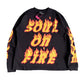 MilkMan Oversized Flame Print Long Sleeve