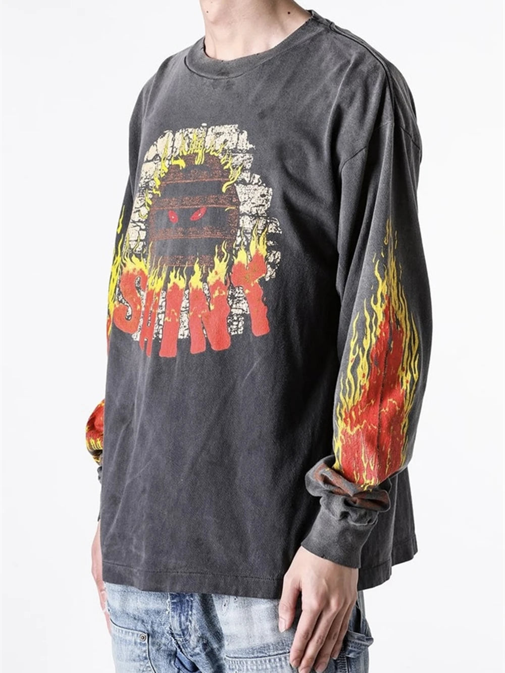 MilkMan Flame Graphic Long Sleeve Tee