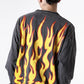 MilkMan Oversized Flame Print Long Sleeve