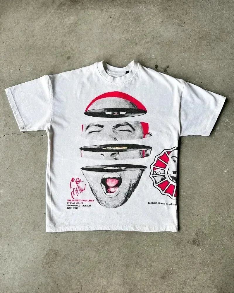 MilkMan American Streetwear Portrait Print T-Shirt