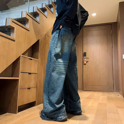 Washed Old Jeans Pants Loose Fit