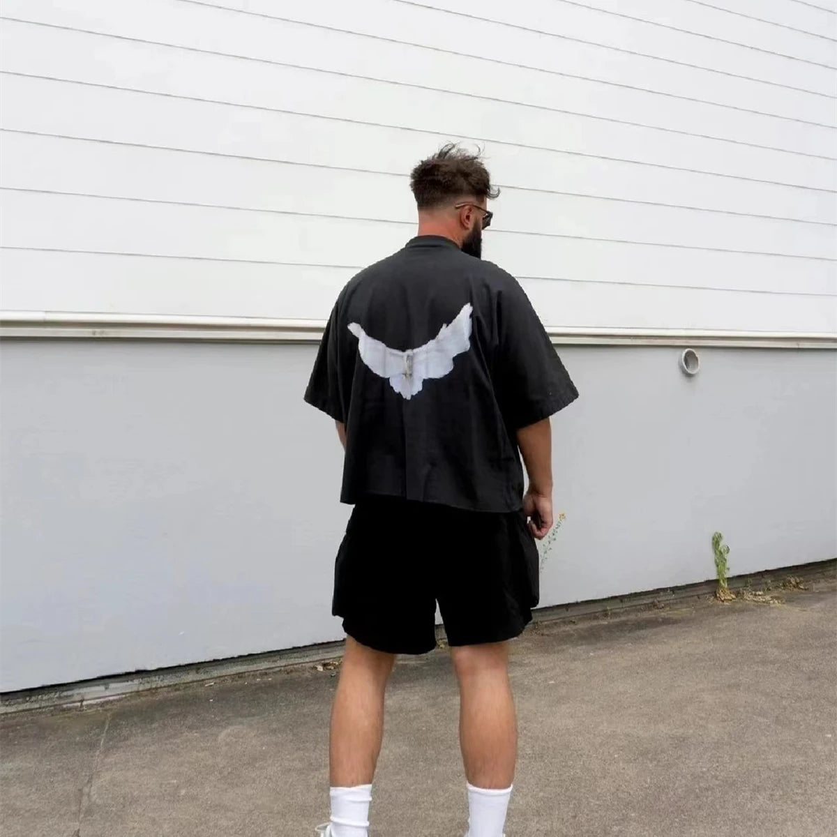 MilkMan Dove Print Cotton Oversized T-Shirt