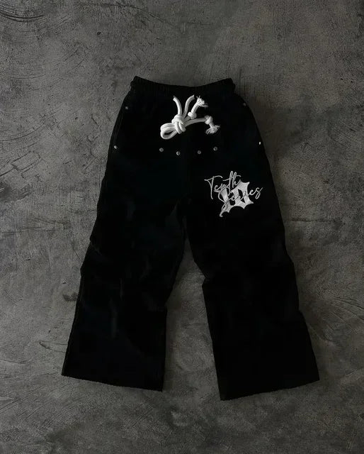 MilkMan Y2K Gothic Hip-Hop Letter Patch Jogger Pants